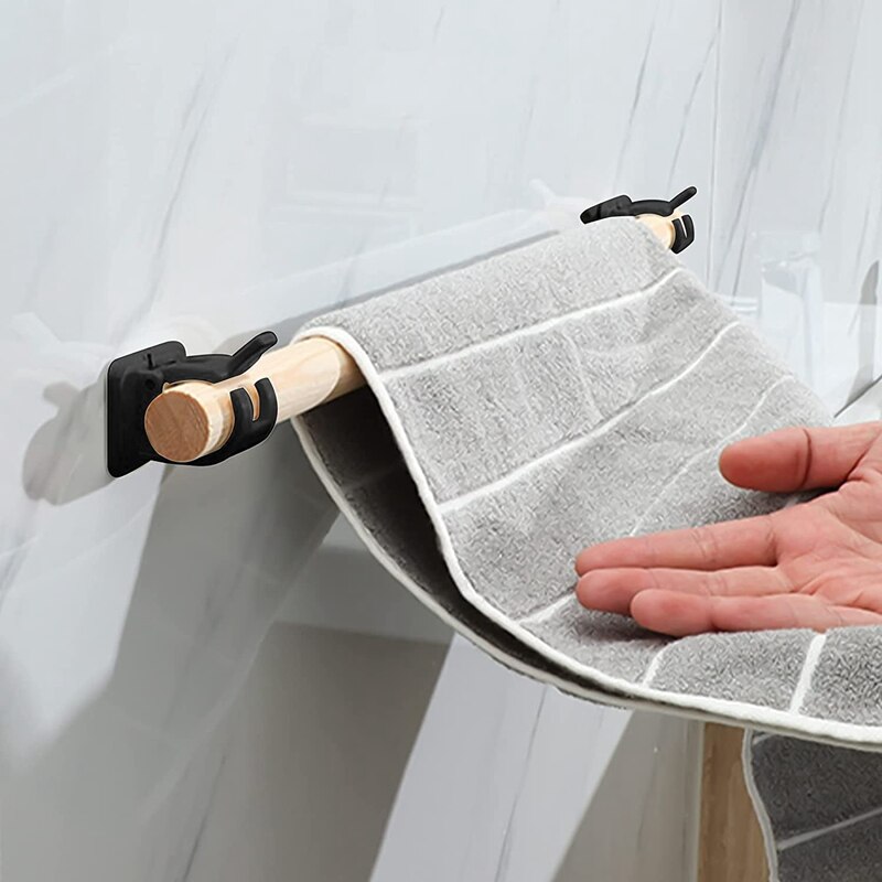 Non-Drilled Curtain Rod Holders Sticky Curtain Rod Holders Nailless Curtain Hooks Suitable for Walls