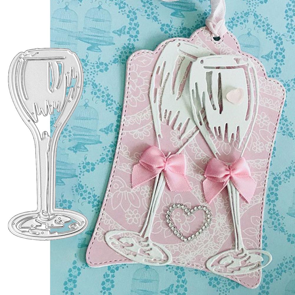 1 Set of Durable Wine Glass Metal Cutting Dies DIY Scrapbooking Embossing Paper Cards Stencil