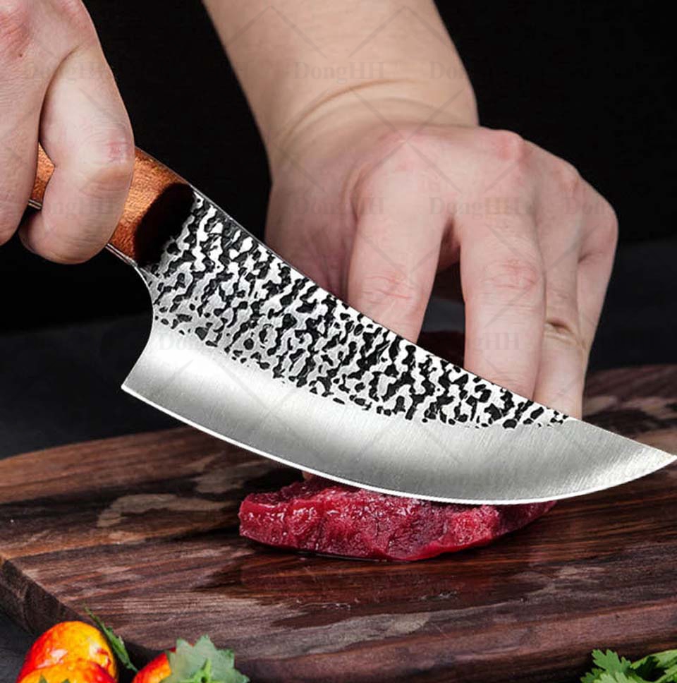 Damast Edelstahl Küchenmesser Mit Mantel Professionelle Handgemachte Fleisch Cleaver Geschmiedet Boning Messer Kochen Werkzeuge
