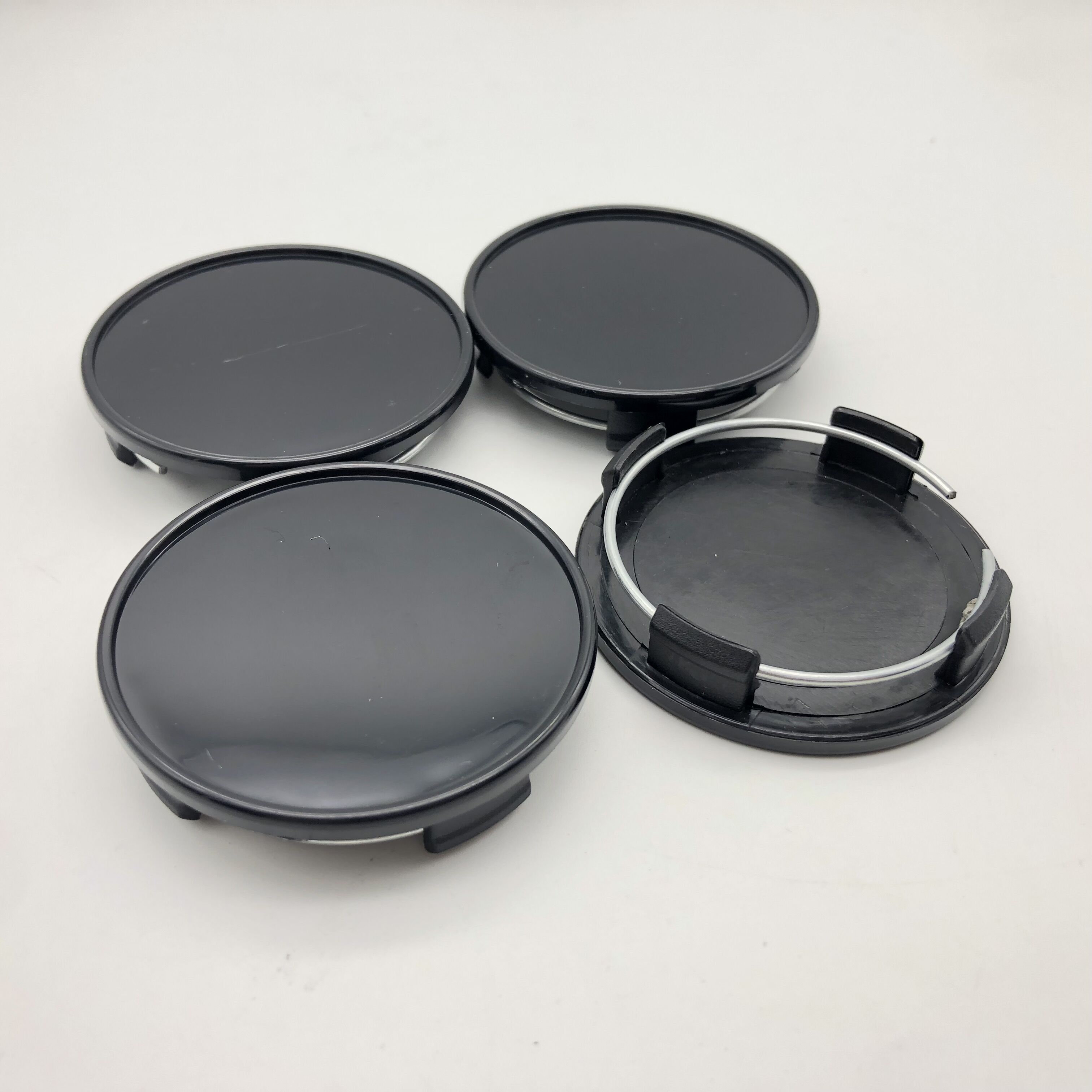 4 stk/parti 65mm ingen logo hjul center navkapsler sort sølvgrå hjulnav dæksel stilfuldt slidstærkt udskiftningsstøvdæksel