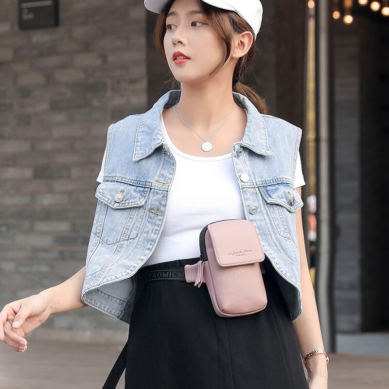 Bolso cruzado de para mujer, mochila de pecho con cinturón de estilo Hip Hop, Mini riñonera femenina de cuero PU con bolsillo para teléfono