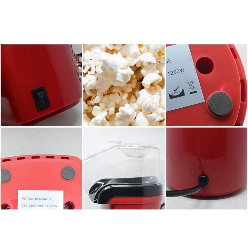 1200W Mini Huishoudelijke Gezonde Air Olie-Gratis Popcorn Maker Machine Corn Popper Voor Thuis Keuken