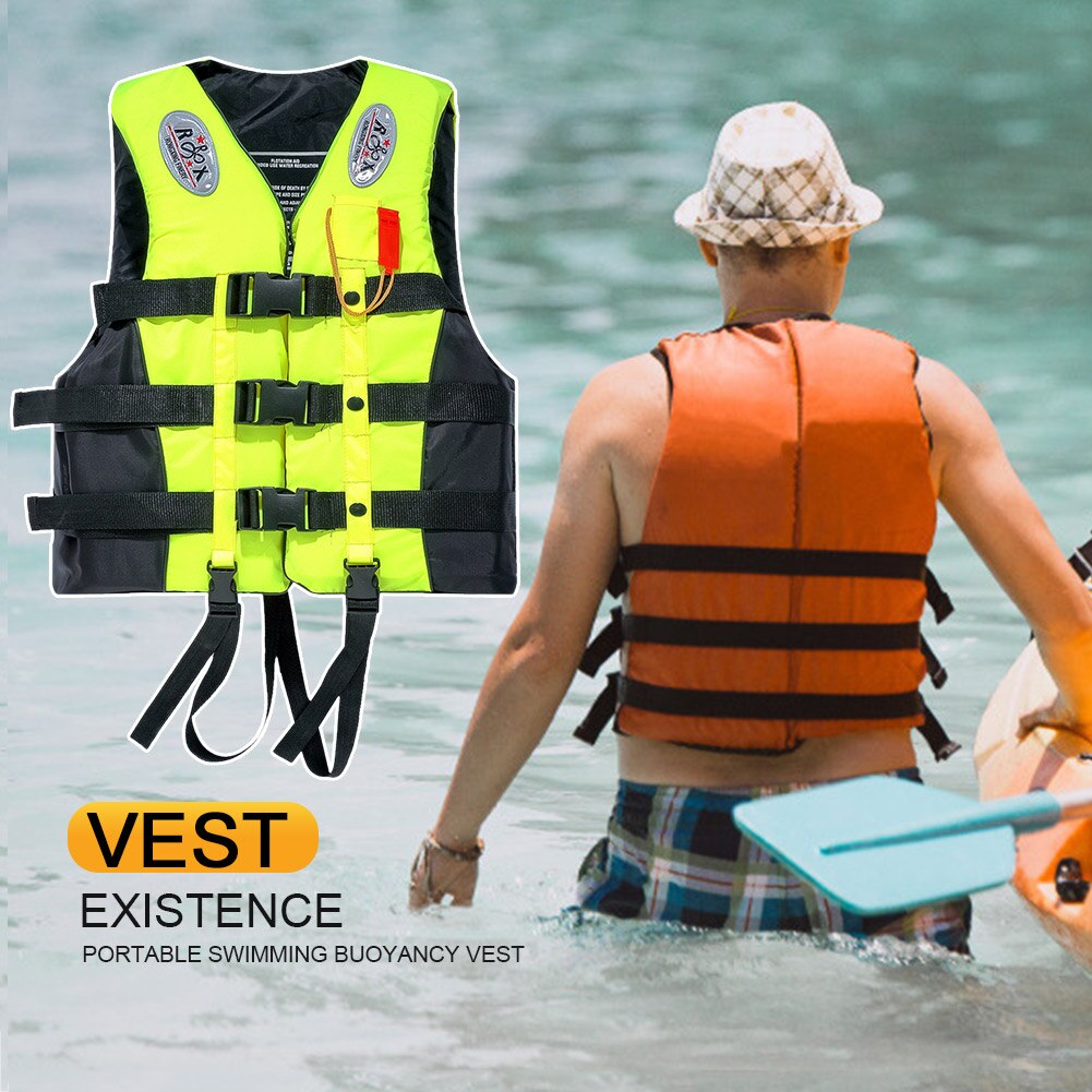 Adults Life Vest with Whistle Swimming Water Sports Buoyancy Vest Boating Buoy Coated Oxford Outdoor Rafting Life Jacket