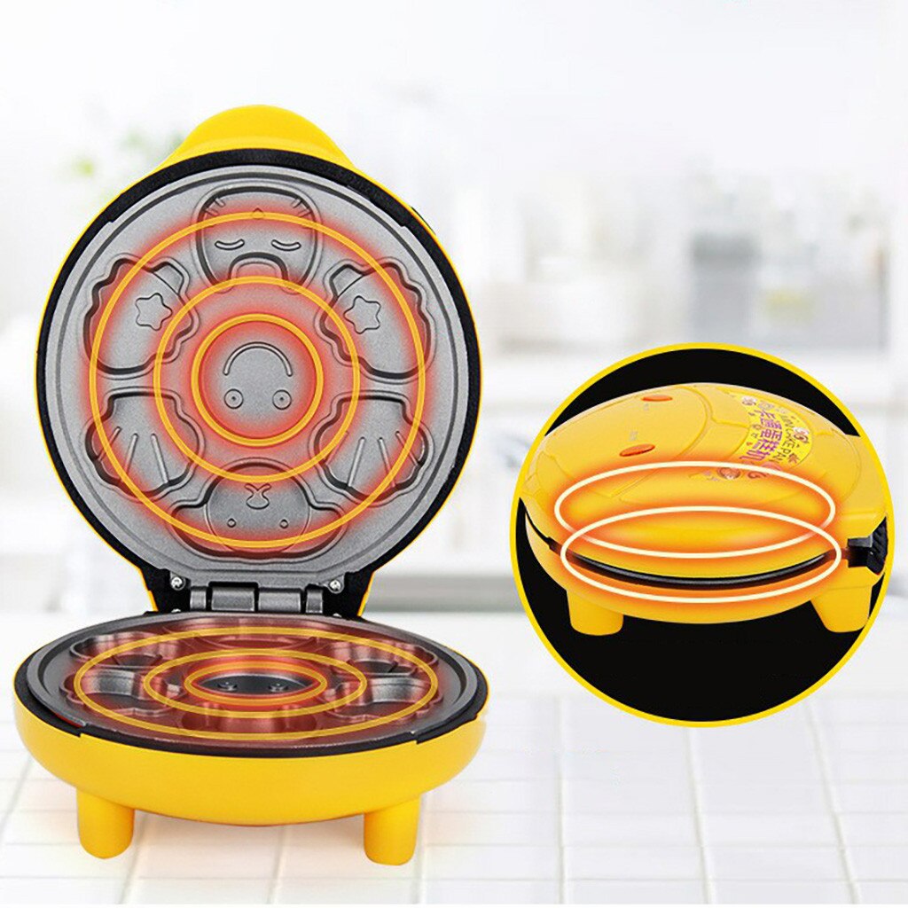 220v Household Automatic Cake Machine Cartoon Mini Children's Bread Machine Double-sided Heating Baking Breakfast Machine#g2