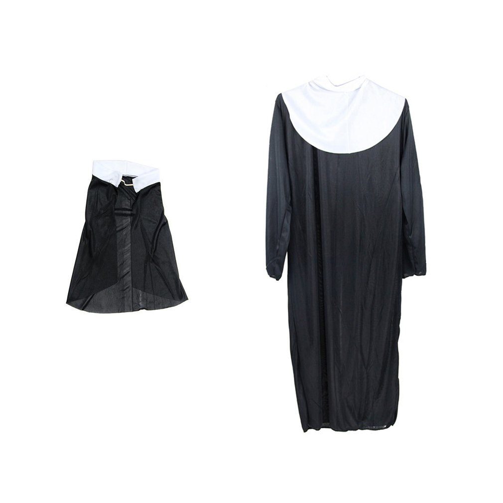 Halloween Nun Costume One Size Costume Ball Cosplay Female Priest Dress Nun Skirt Polyester And Chemical Fiber
