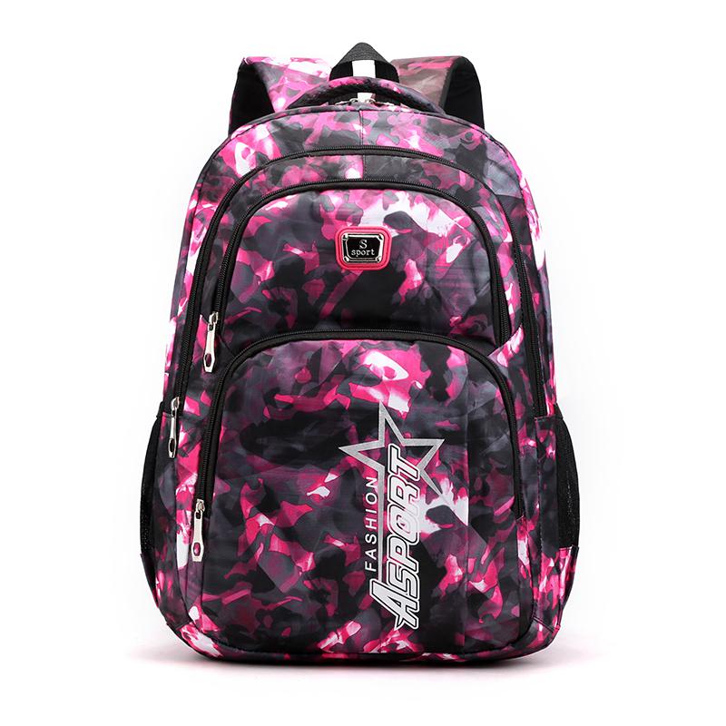 Oxford Rucksack College Tasche Für Mädchen Große Kapazität Rucksack 15,6 Zoll Laptop Rucksack Camouflage Muster Rucksack: Red