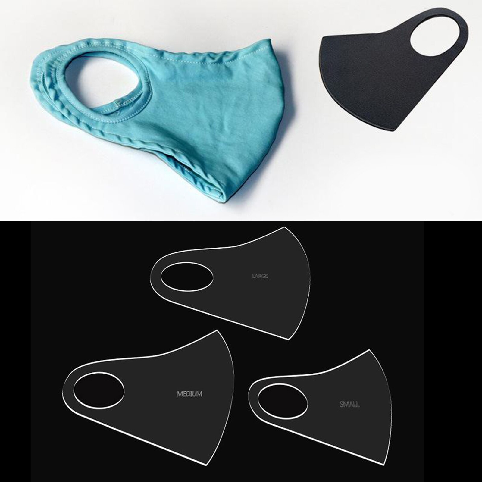 1 Set Acryl Gezichtsmasker Template Transparante Naaien Gids Professionele Masker Maken Clear Template, Verschillende Grootte-3 Soorten: Type A