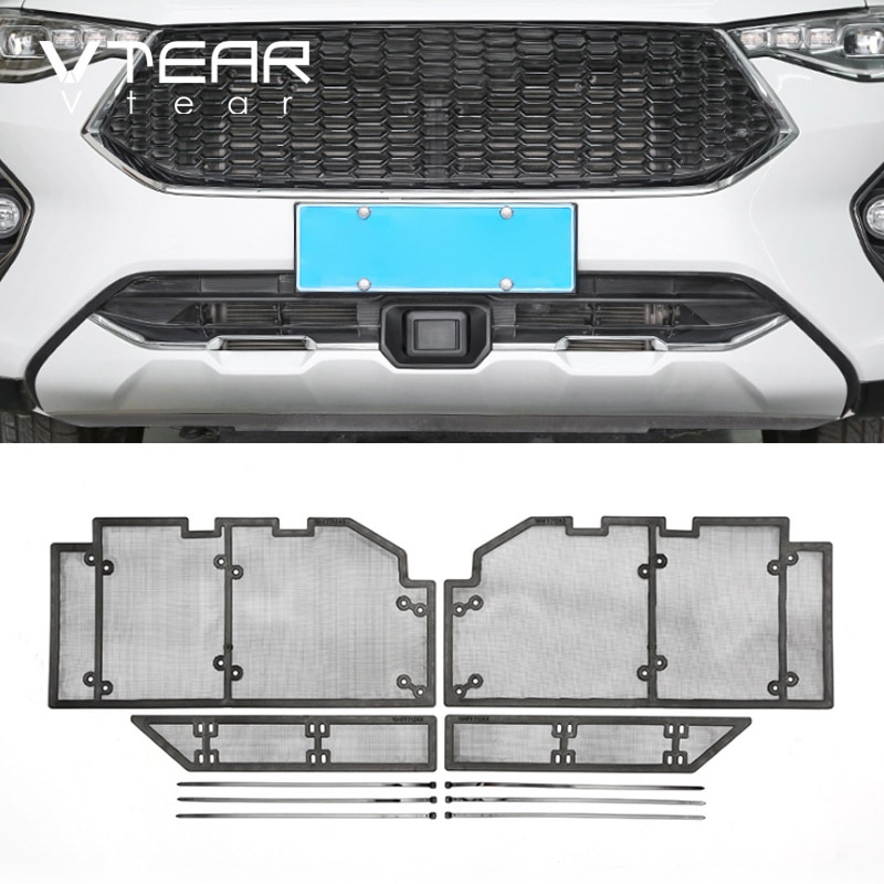 Vtear för haval  f7 f7x bil insektsskydd mesh frontgrill nät styling racing grillar tillbehör exteriör delar dekoration