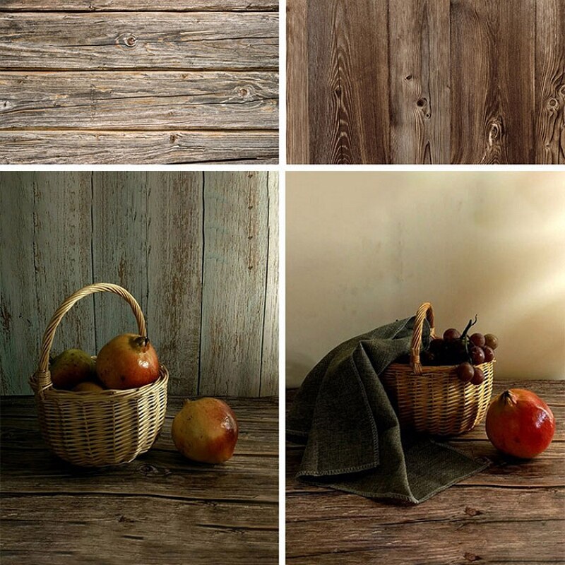 Double-sided Photo Studio Photography Background Paper Wood Grain Cement Marble Texture Backdrop For Food Cosmetic Shooting Tool