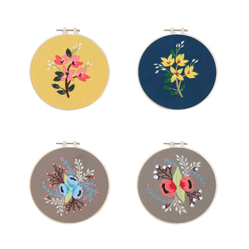Conjunto de cintas bordadas DIY con flores de estilo europeo para principiantes, Kit de costura de cobertizo bordado, artesanía de punto de cruz, decoración cosida a mano