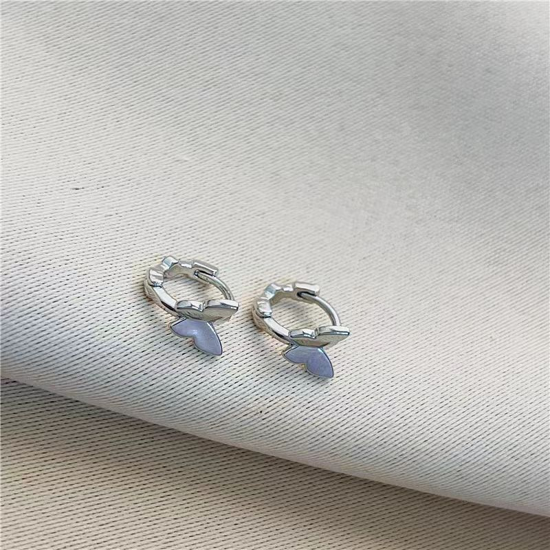 Brincos de argola para mulheres, prata esterlina 925, simples embutidos, acessórios para jóias do casamento, temperamento: Banhado a ródio