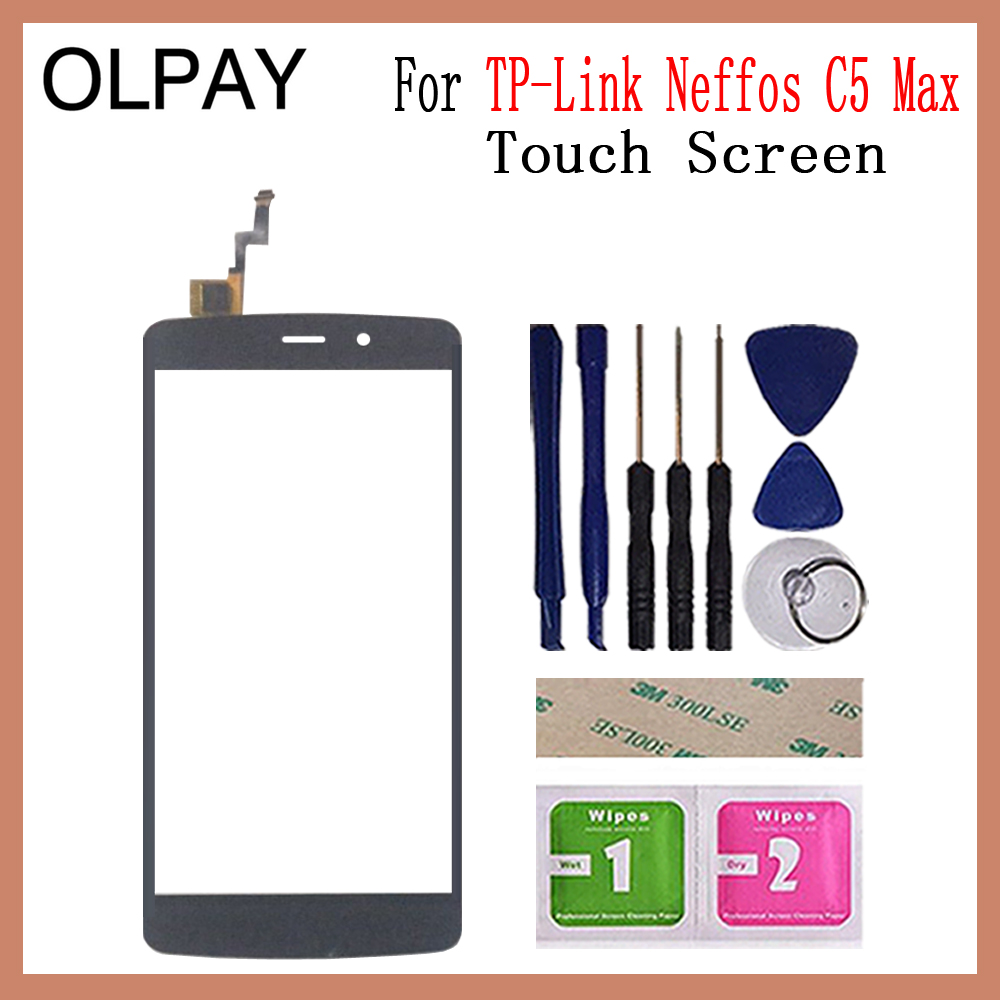 Mobile Phone TouchScreen For TP-Link Neffos C5 C5A C5L C5 MAX Touch Screen Glass Digitizer Panel Lens Sensor Repair: C5 Max Black Tools