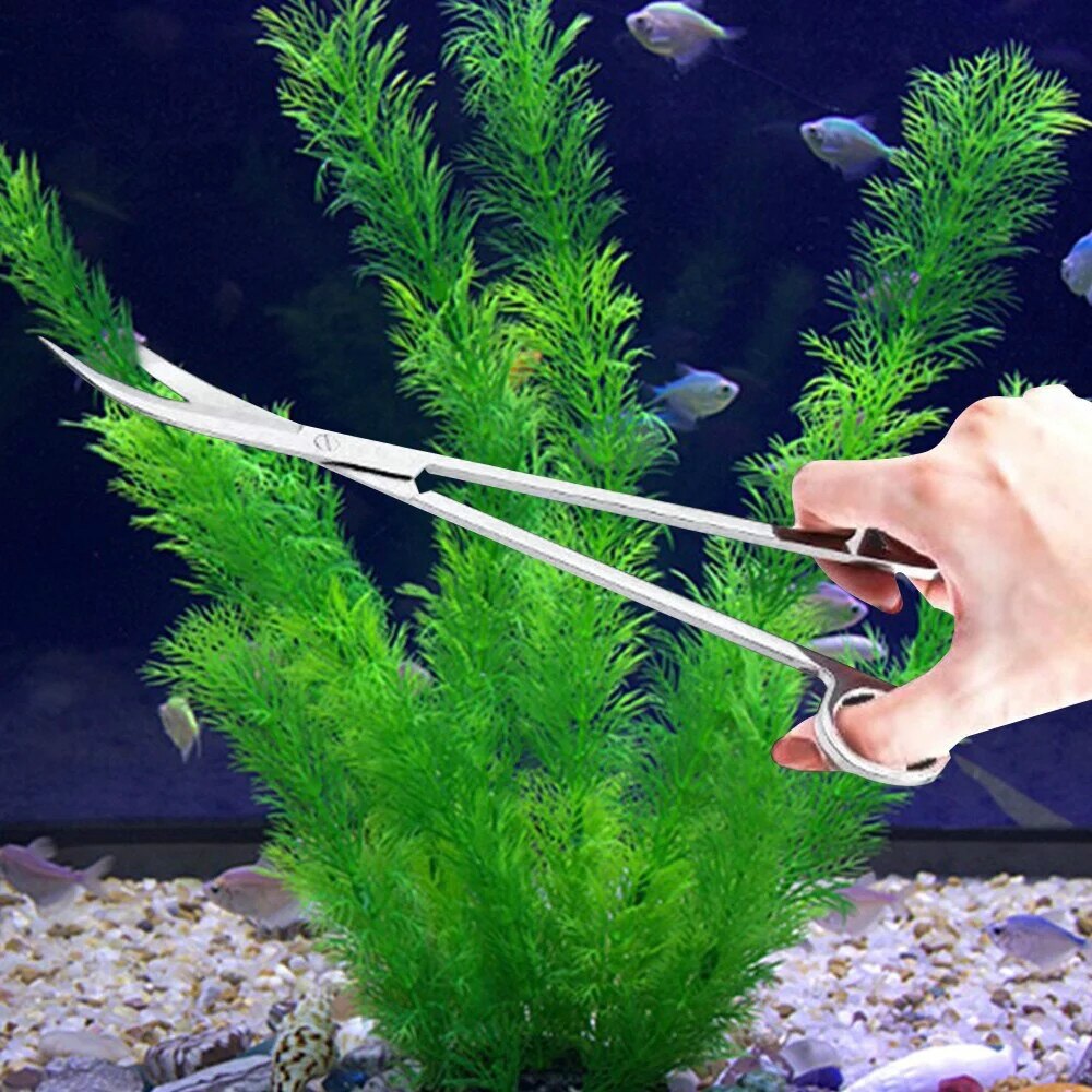 3pcs Aquarium Tank Tools Kit Aquascaping Fish Tank Aquatic Plants Long Tweezers Scissors Cleaning Maintenance Tool