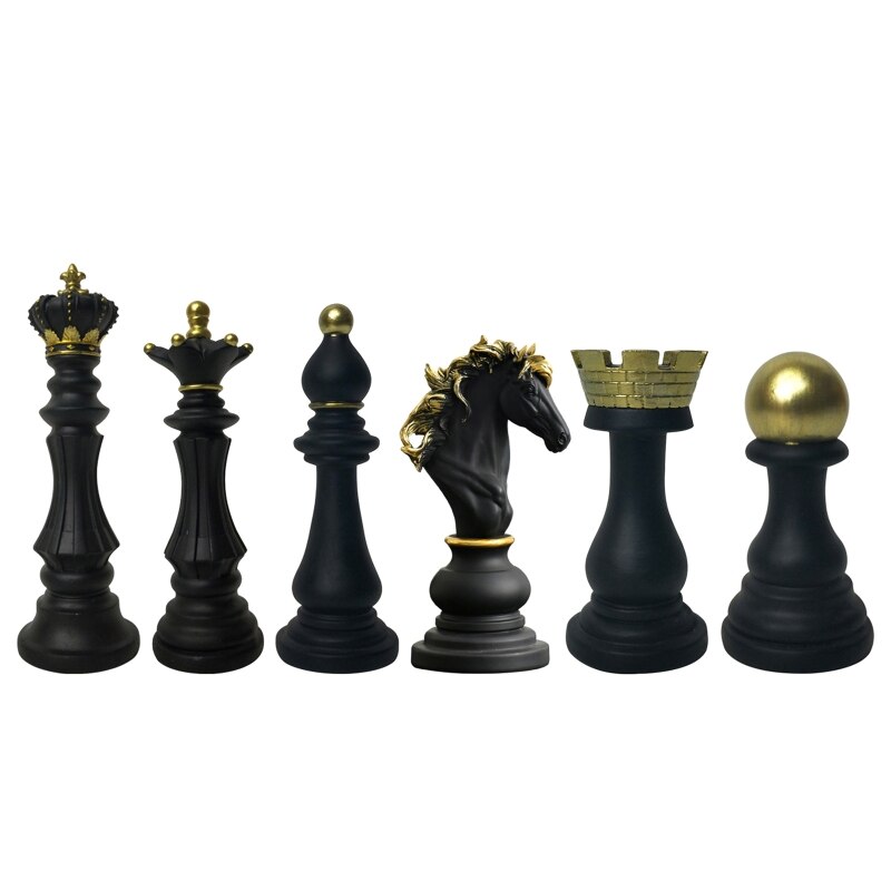 Resin Chess Pieces Board Games Parts International Chess Figurines Retro Home Decor Simple Modern Chessmen Ornaments