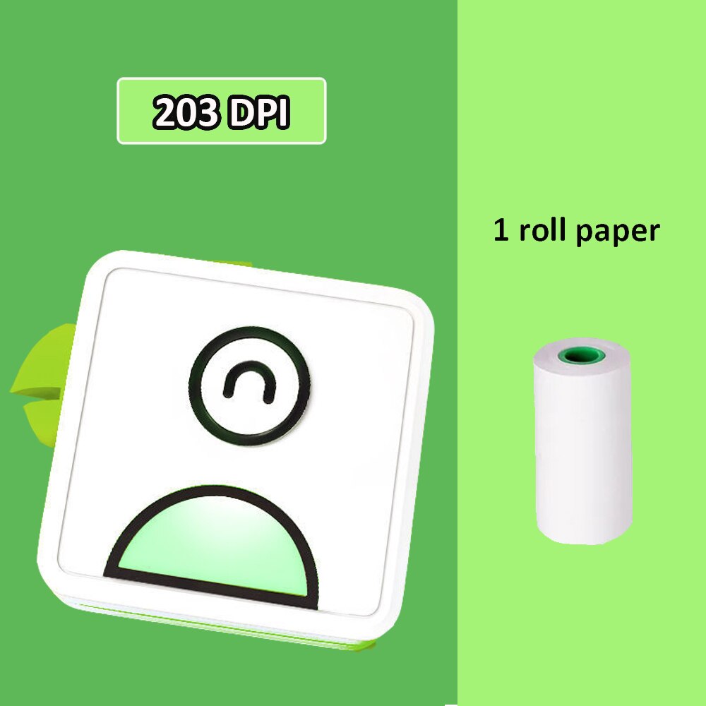 Poooli Mini Printer 230DPI - Bluetooth Pocket Thermal Printer for Photos & Receipts - Free App: Green 230dpi