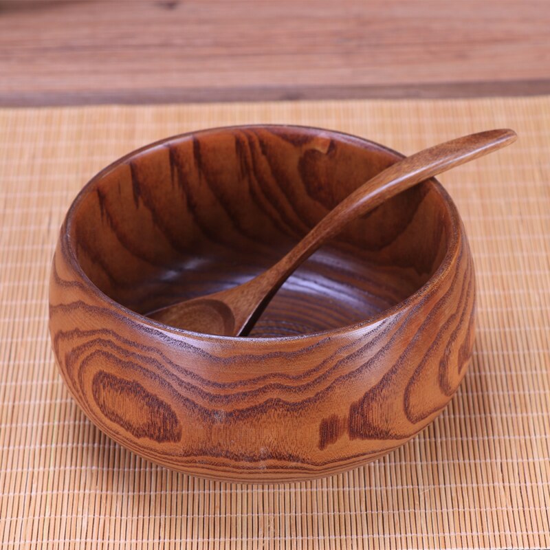 Tazón de madera de Acacia Natural, tazón de madera grande para ensaladas, tazón de madera para servir comida, recipiente de cocina de madera, vajilla grande para ensaladas