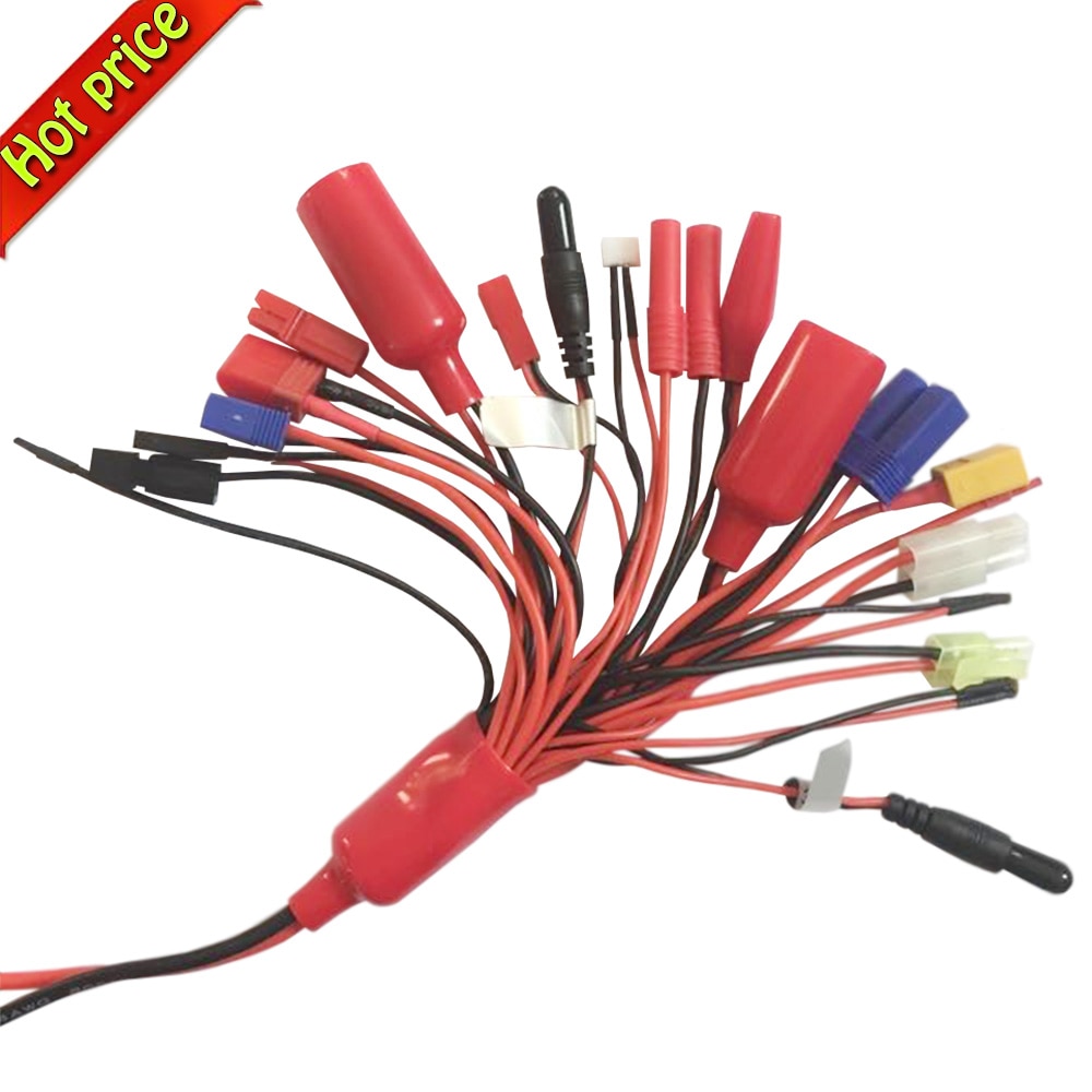 19-in-1 Lipo Battery Charger Adapter Convert Cable 4mm Banana PlugTRX DEANS EC3 XT60 EC3 EC5