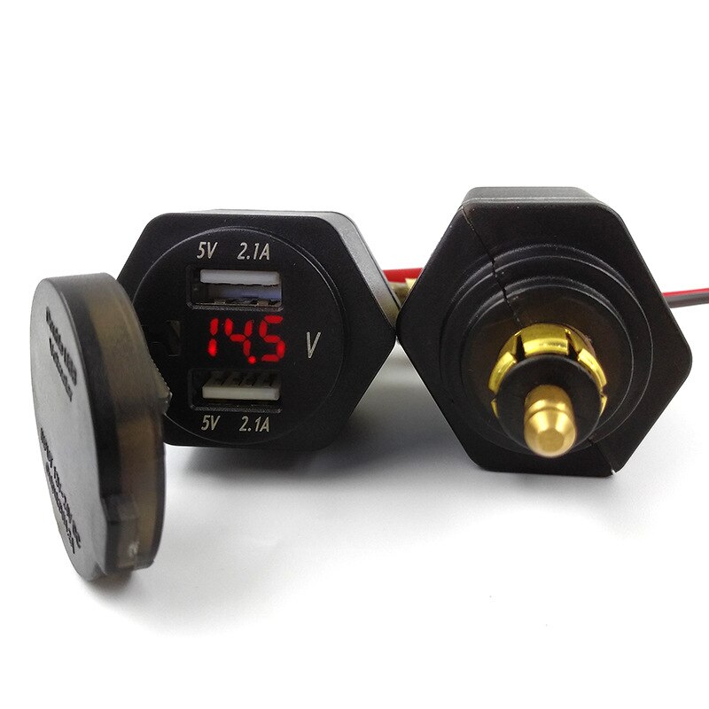 Double Prise USB Avec Voltmètre Pour Moto Honda CB500X - Chargeur Adaptateur Noir