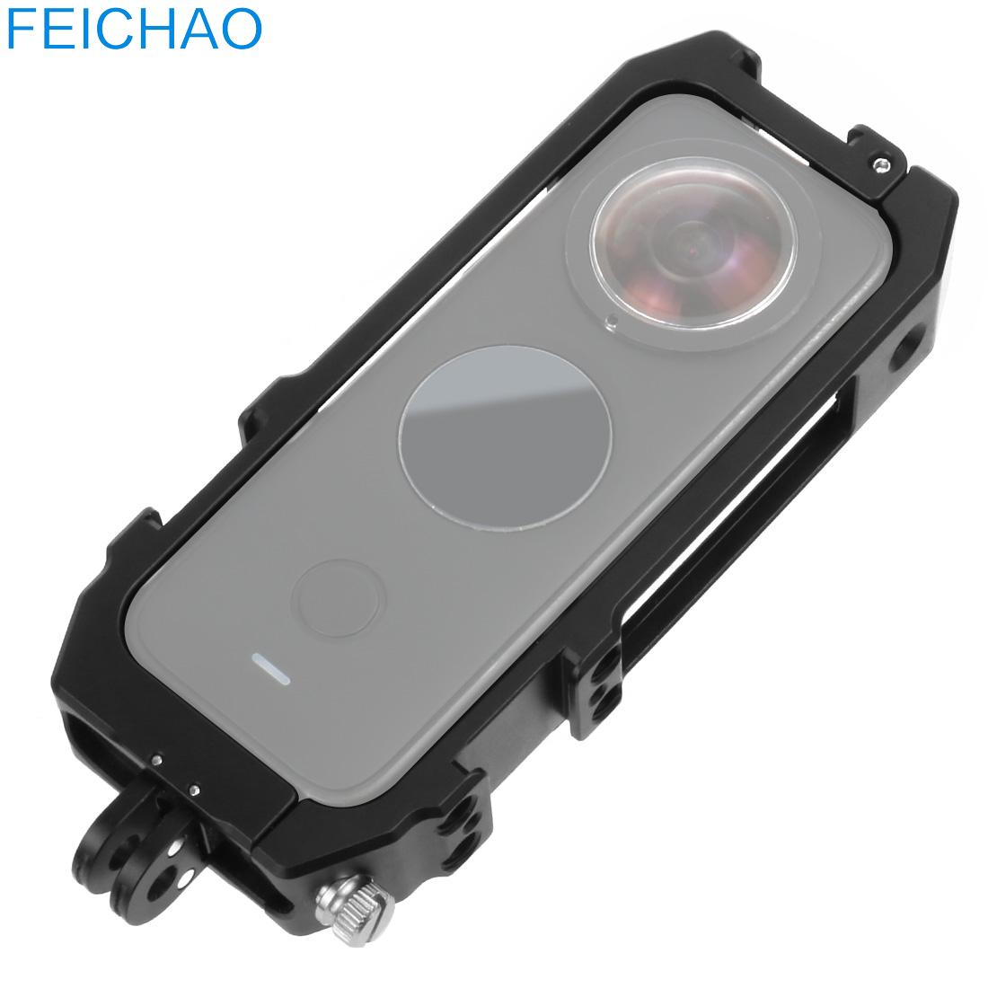 Camera Cage Rig Magnetic Foldable Tripod Adapter for Insta360 ONE X2 Protective Housing Frame 1/4 Cold Shoe Mount for Microphone