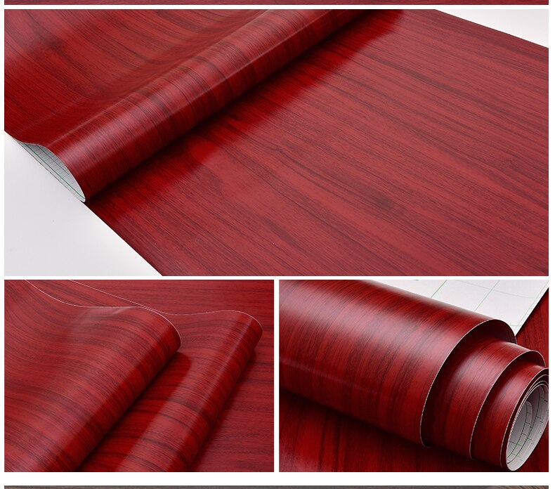 Rollo de papel tapiz autoadhesivo para muebles y armarios, película decorativa de vinilo, impermeable, PVC, pegatinas de grano de madera para decoración del hogar, bricolaje: B03 / 5mx60cm