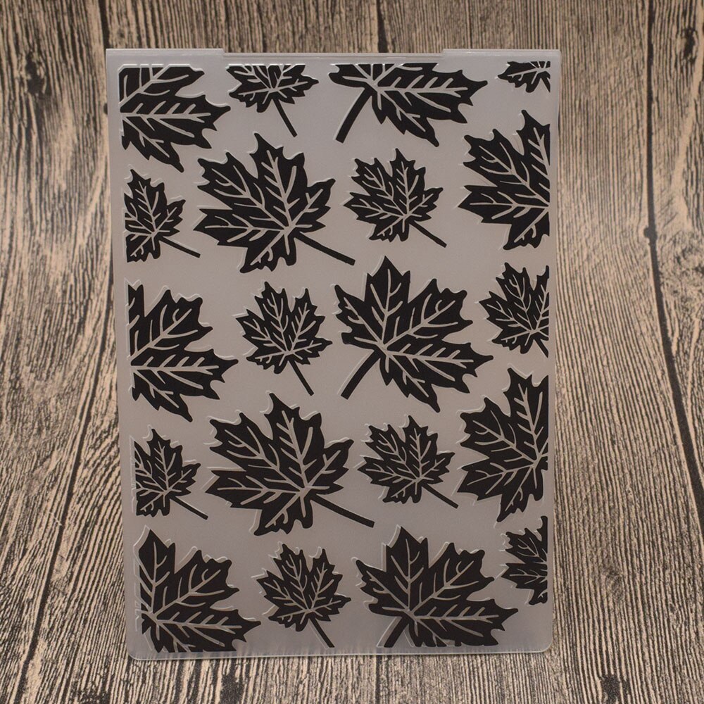Rose Flowers Leaves Plastic Embossing Folder Stencil Template For Scrapbooking Album Paper Birthday Card Diy Embossing Craft: Maple leaf
