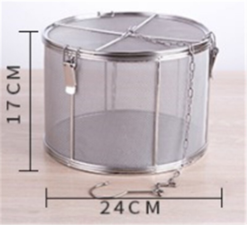 Stor 25*25cm 304 rostfri kryddpåse såssoppa smak kryddlåda te köttkorg gryta slaggseparering durkslag: W24 x h17 cm