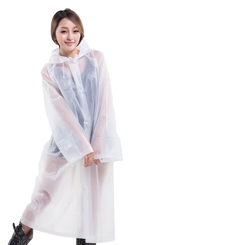 Schutzhülle regenmantel Geschmack Poncho erwachsene männer und frauen verdickt EVA regenmantel für Wandern tourismus: Weiß