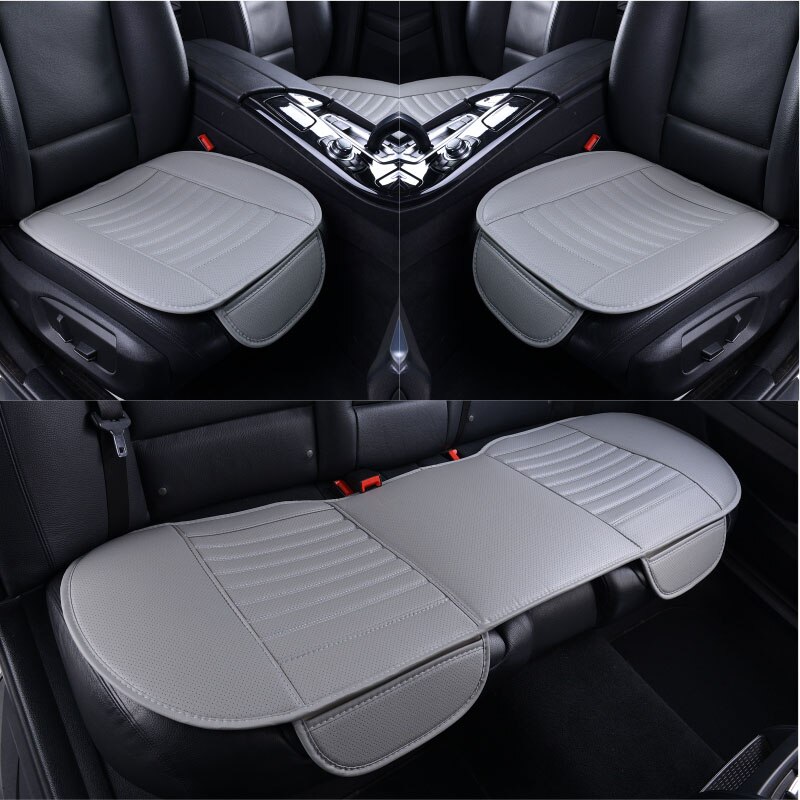 Ultra-luksus bilsædeovertræk fire sæsoner bageste pu læderpude, beskyttelsesmåttepude auto tilbehør universel størrelse