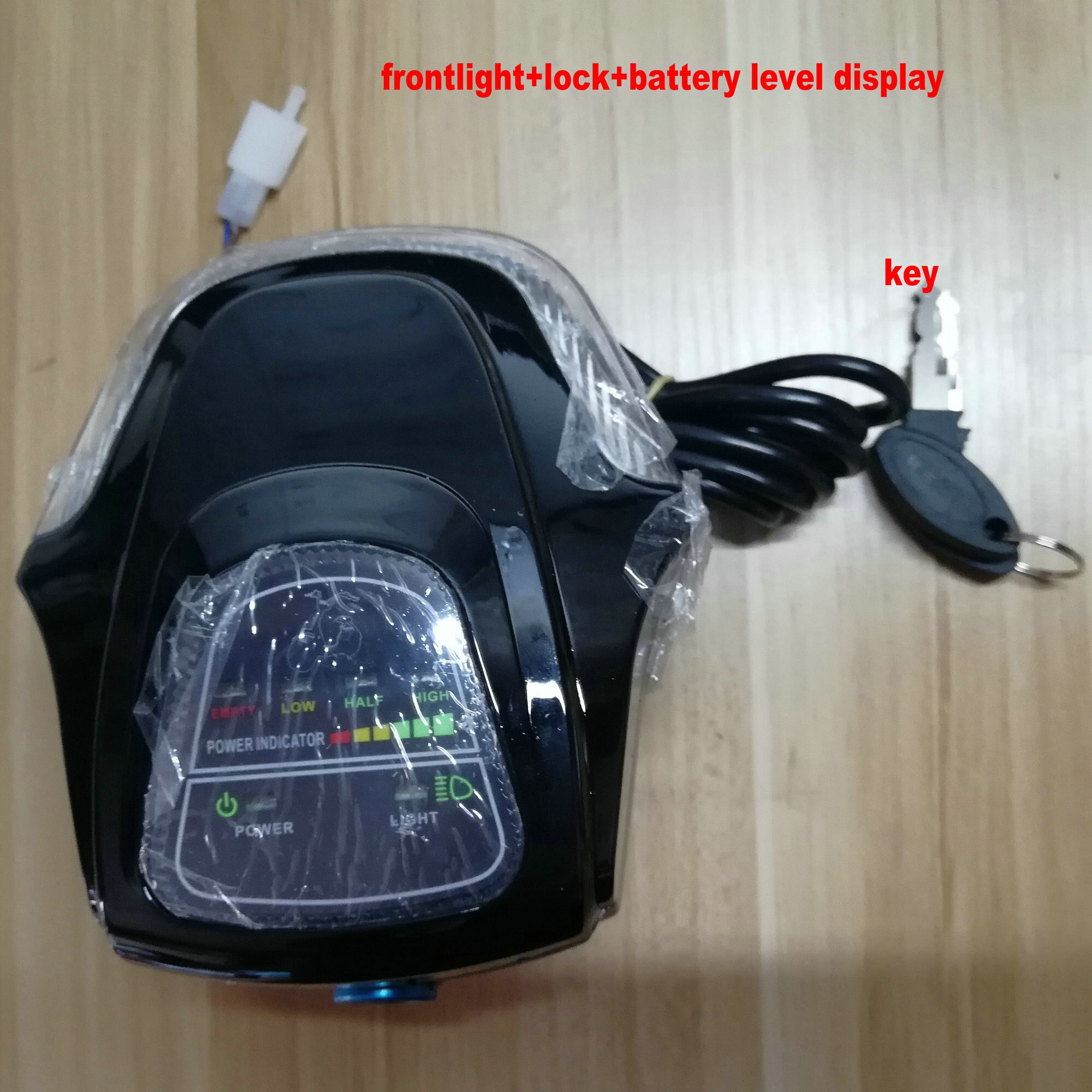 60v/48v batterinivå / strömindikator + frontljus + bluetooth + lås / nyckel för elektrisk cykel trehjuling mtb-skoter diy-del