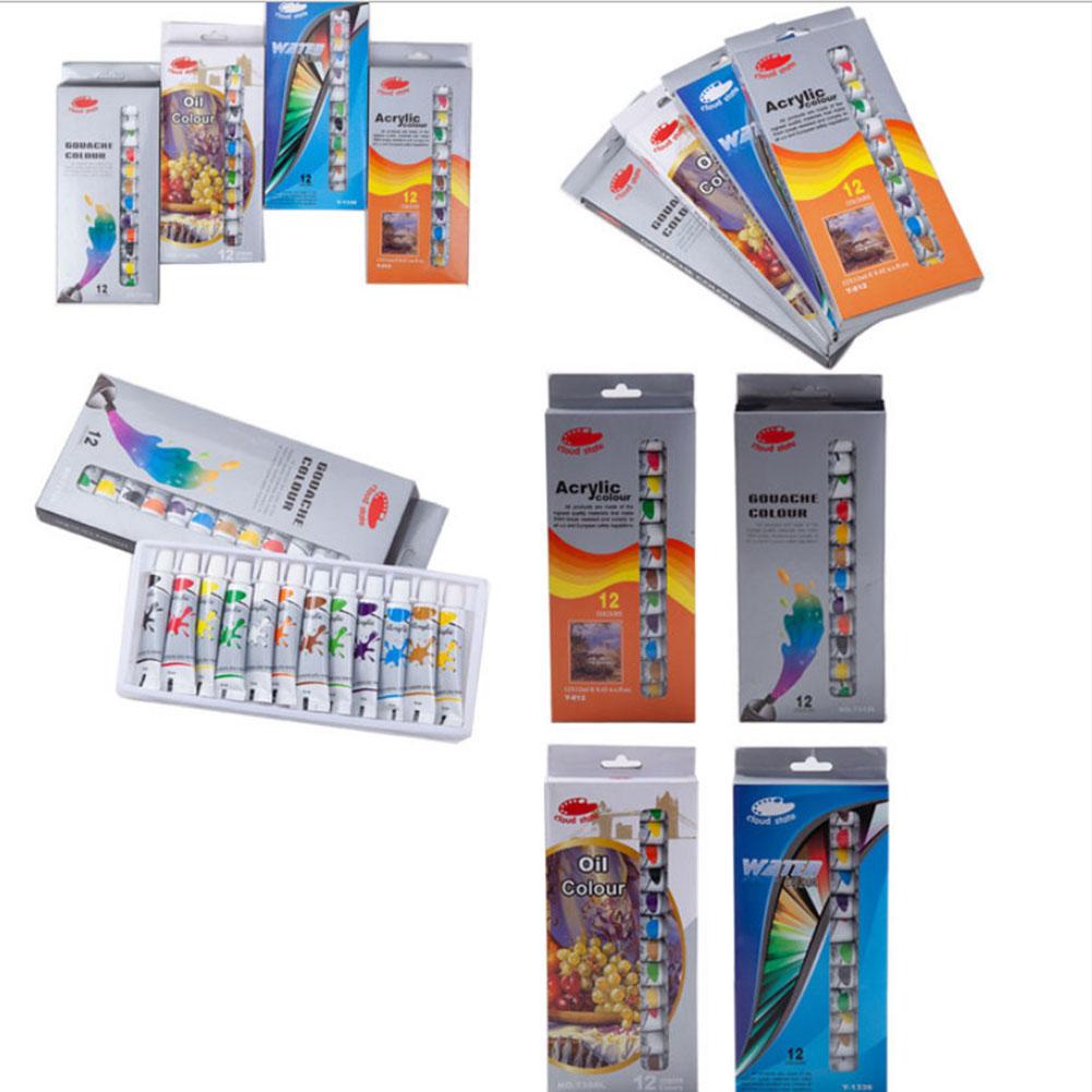 12 Colors Oil Paints Acrylic Paint Set Non-toxic Quick-drying Oil Paint Set Drawing Pigments Art Supplies Art Set