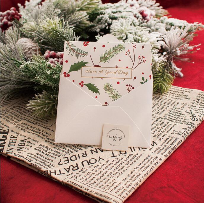 5 uds. Tarjetas de felicitación creativas de flores y plantas con adhesivo para sobres invitaciones para bodas, cumpleaños, , suministros de decoración: C