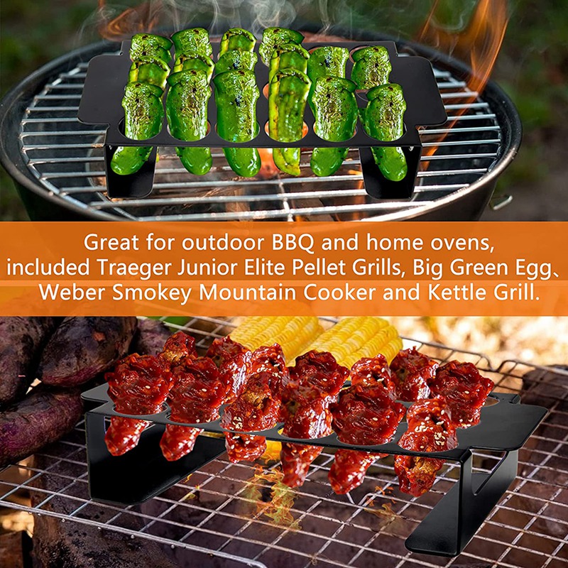 18 Hole Black Jalapeno Grill Rack for Chili 2 Pack... – Grandado