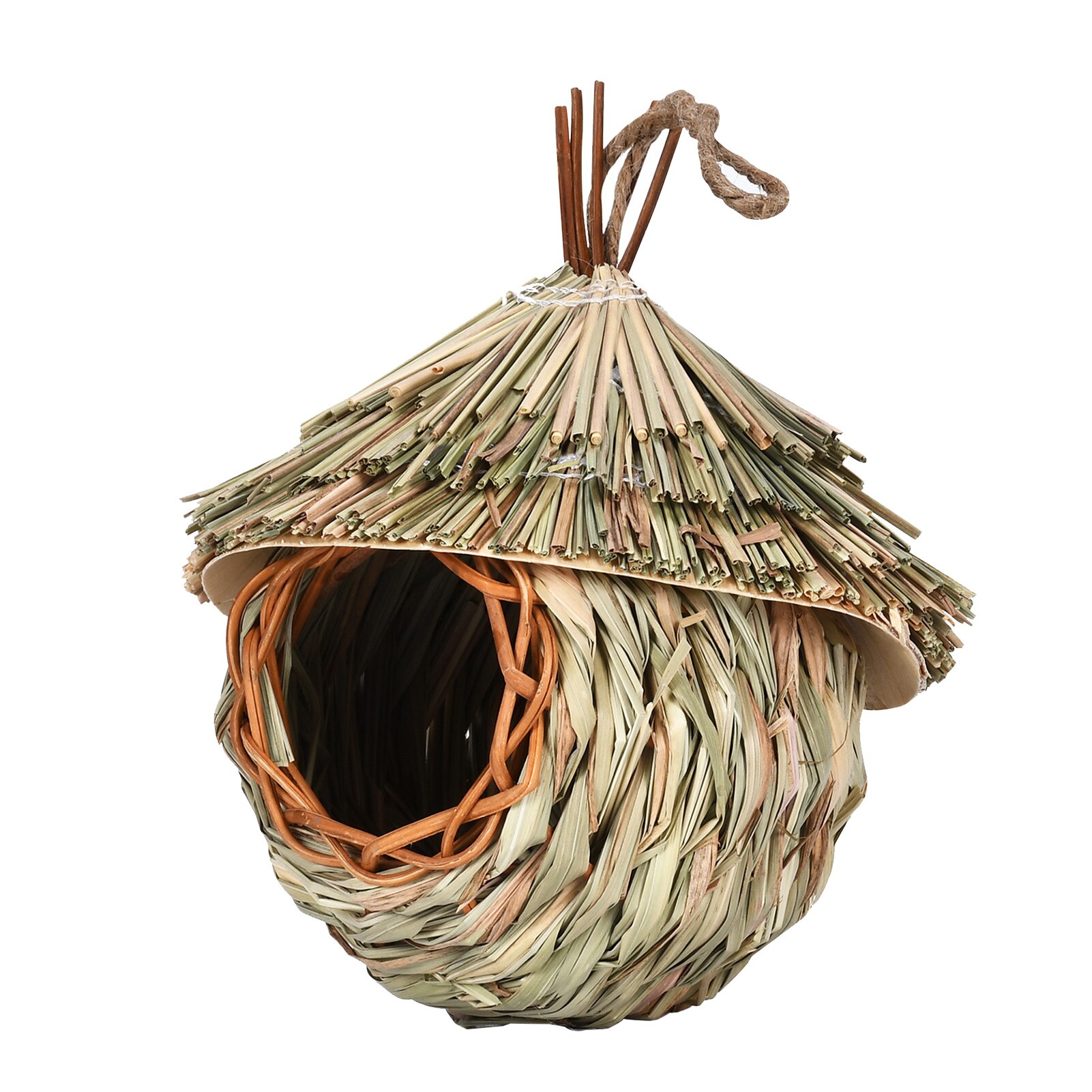 draussen Kolibri Haus Hand gewebte Stroh Vogel Nest Natürliche Gras Kleine Vogel Schlafplatz Taschen Refugium Für draussen Zweige