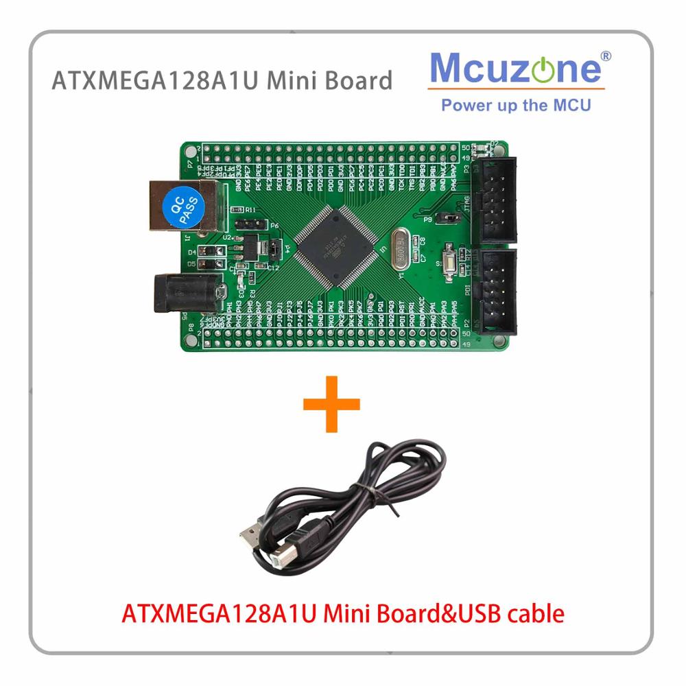 ATxmega128A1U Mini Board, 12Bit Adc Dac, 8Uart, Usb Apparaat, Jtag Pdi, usb Bootloader Voorgeladen XMEGA128A1 U 128A1U Avr Atmel: MINI Board-USB Cable