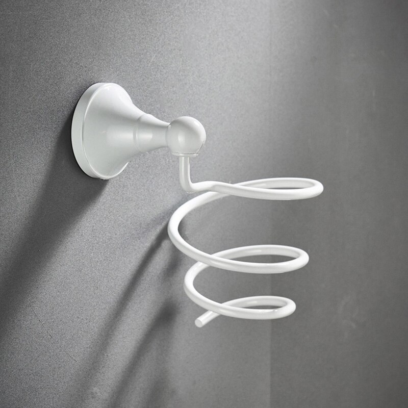 Ensemble d&#39;accessoires de salle de bain en laiton blanc, porte-savon de douche, porte-sèche-cheveux, porte-peignoir, brosse de toilette, porte-rouleau: Hair Dry Holder