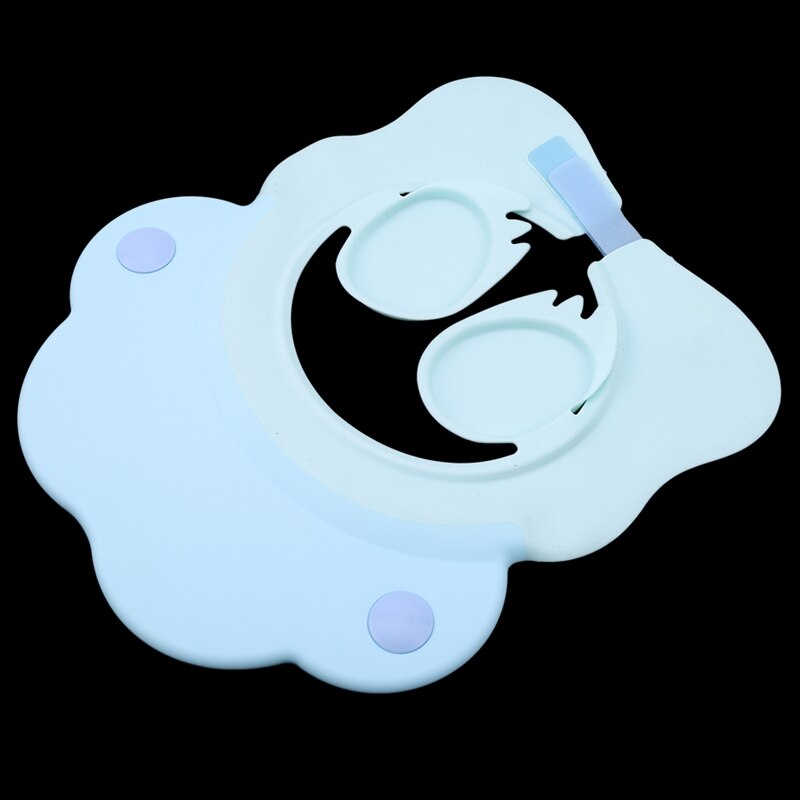 Børnehætte baby shower kasketter shampoo cap vask hår justerbar skjold vandtæt høreværn børn hatte spædbarn: Blå