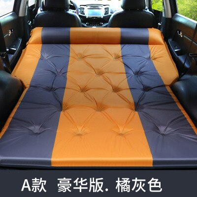 Car SUV rear trunk travel bed Car rear seat air bed sleeping artifact mattress car inflatable bed Thick wear-resistant odorless: grey orange