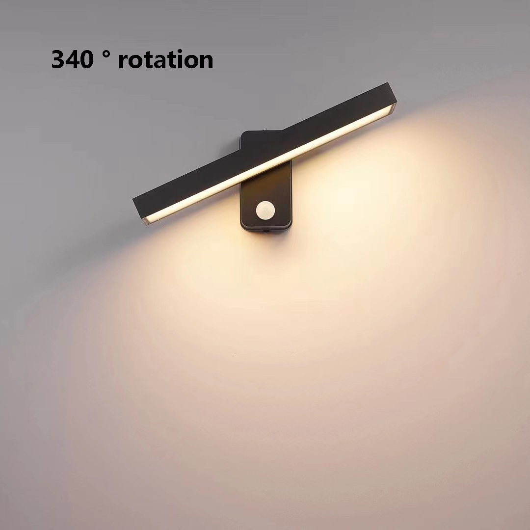 Bevægelsessensor udendørs drejelig firkantet verandalampe vandtæt  ip65 balkon have gårdhave væglampe tuya rgb led væglampe
