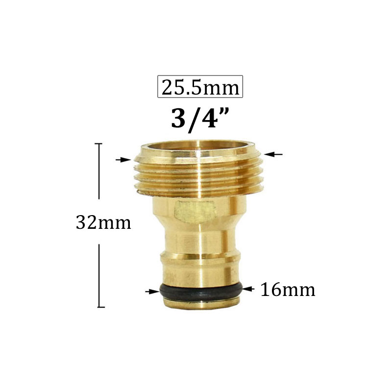1/2 3/4 5/8 1"Brass Garden Hose Quick Connector Drip Irrigation System Copper Fittings For Outdoor Irrigation Car Wash: Silver