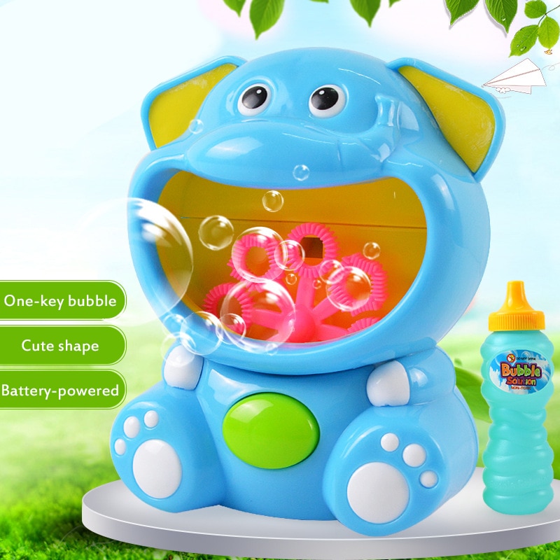 Cute Hippo Automatic Elephant Bubble Machine Gun Soap Bubble Blower Outdoor Kids Child juguetes brinquedos Toy for Kids