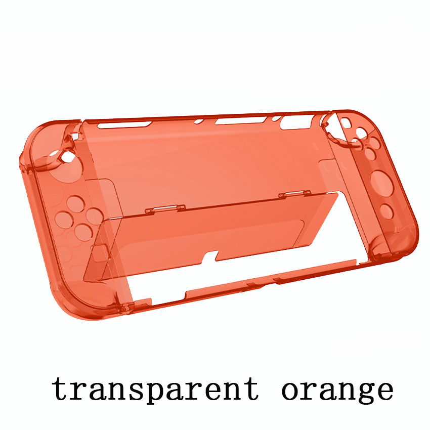 Für Schalter OLED Schutzhülle NS Teilt kippen Stoßfest Universal- PC transparent Harte Rückseitige Ultra Dünne Schutzhülle: transparent Orange