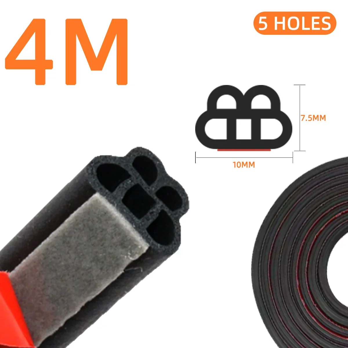 Soundproof Waterproof Double Weatherstrip Rubber Sealing Layer Insulation Auto Door Sealant Protector protection Sealing: Dark Grey
