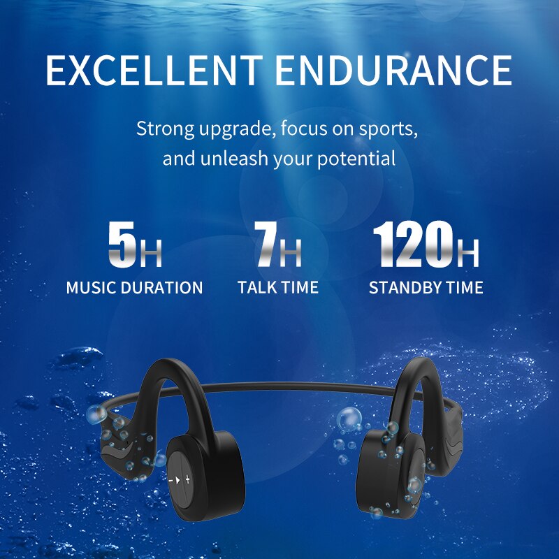 Ddj  b20 bluetooth hoofdtelefoon bone conduction zwemmen waterdicht stereo met microfoon lange standby geschikt voor xiaomi huawei