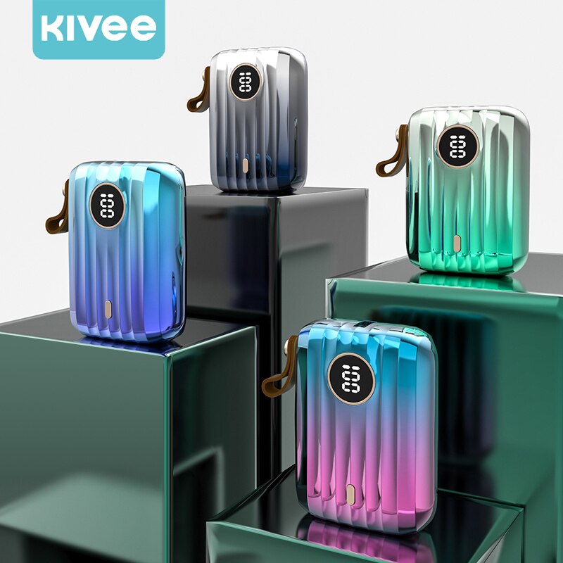 Kivee 22.5W Power Bank Wite Led 10000mAh Portable Fast Charging Powerbank Type C Qucik Charge Poverbank External Battery Charger