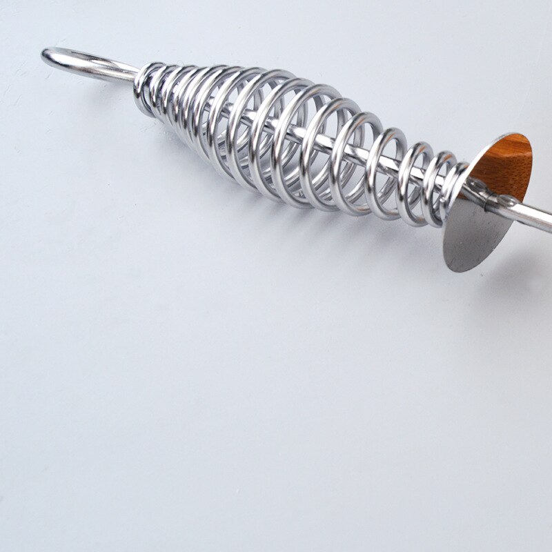 Coil Skewers Roast Meat Prod Spring Handle BBQ Skewer Long Grill Sticks Outdoor Camping Picnic BBQ Tools Stainless Steel 3pcs