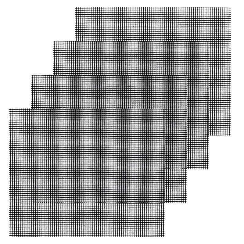 4 Pcs Non Stick BBQ Grill Mesh Reusable Grilling Net Barbecue Mat portable for outdoor Grilling Cooking Baking Barbecue 40 x 33c: Default Title