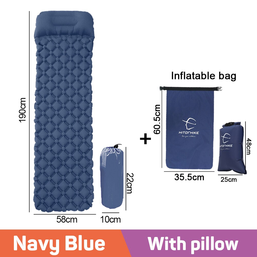 Inflatable Camping Mat Ultralight Sleeping Pad Air Mattresses Portable Outdoor Travel Folding Cushion Bed for Hiking Trekking: Standard C