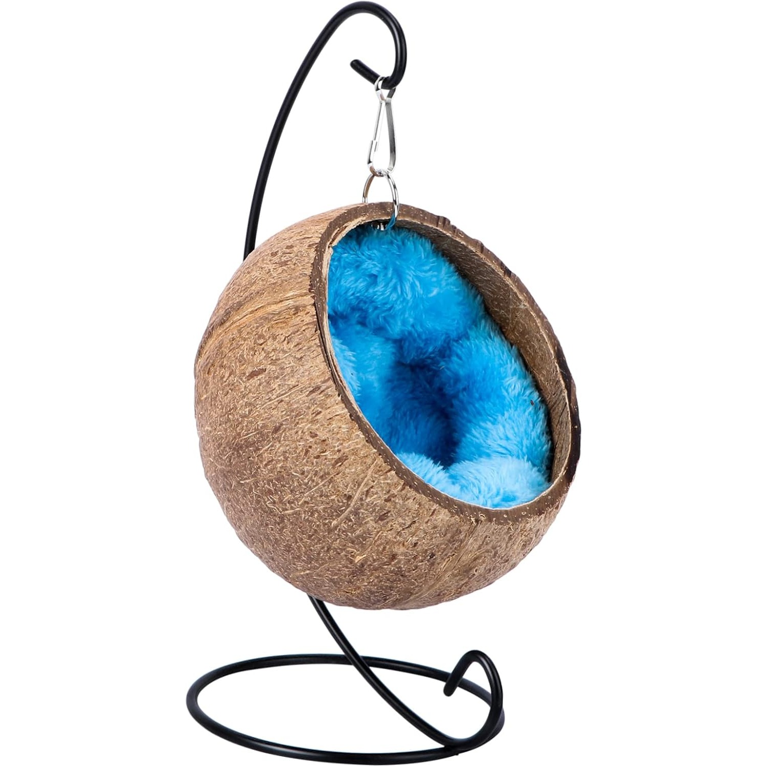 Hamaca colgante para hámster, cama nido de cáscara de coco para mascotas con soporte, jaula, accesorios para mascotas pequeñas, oso dorado, planeador de azúcar, ardilla