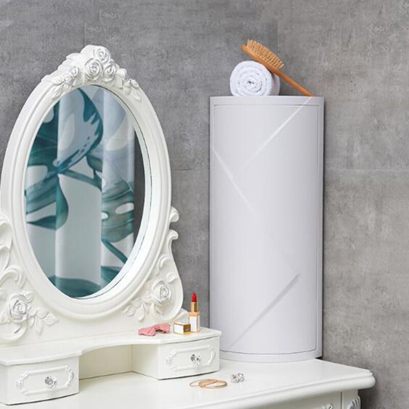 Bathroom rotating triangle rack suction wall storage finishing rack kitchen bathroom dustproof storage cabinet corner rack