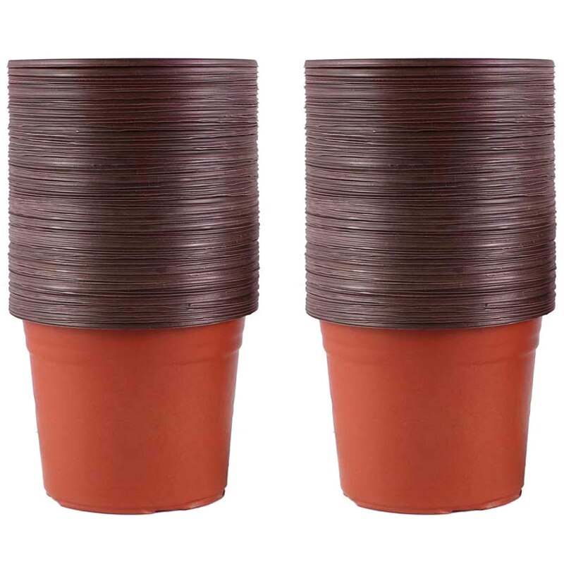 Maceta de plástico para plantas de maceta de vivero, macetas de escritorio para plantas en maceta, macetas para plantar 3 tamaños y cantidades: 100